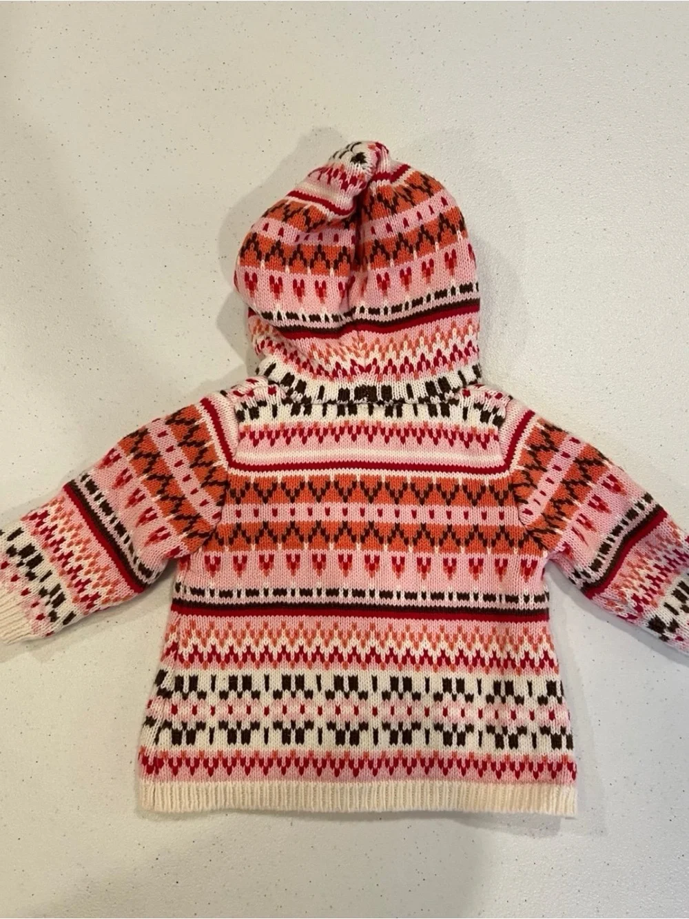 OshKosh B'gosh Hooded Cardigan in Pink & Cream